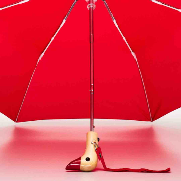 Parapluie à manche Tête de Canard - Rouge