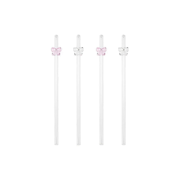 Set of 4 Bow Straws