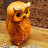 Ceramic Tangerine Owl Pot - 16.5 x 16.2 x 8.5 cm  | Fleux | 10