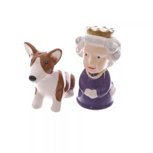 Salière & poivrière en Céramique - Queen and Corgi