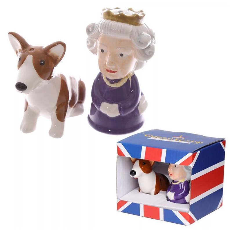 Salière & poivrière en Céramique - Queen and Corgi