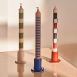 Set de 4 Bougies Pattern - Vert/Bleu/Marron | Fleux | 7