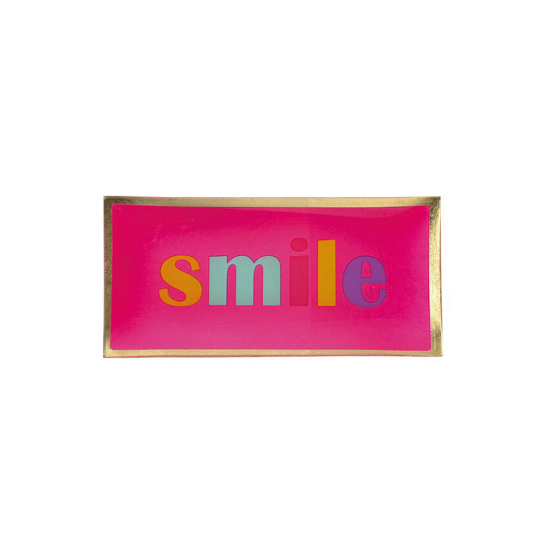 Plateau Rectangle L - Smile - Rose Néon - 10 x 21 cm