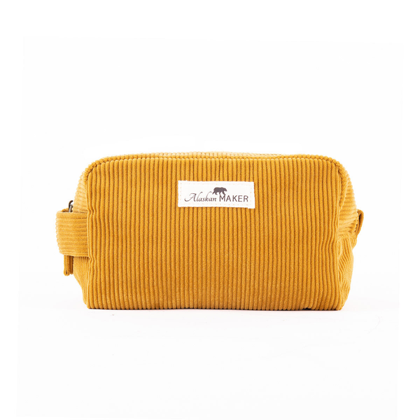 Trousse de toilette en velours Willow - Moutarde