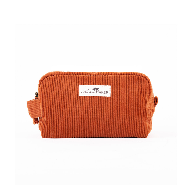 Trousse de toilette en velours Willow - Rouille