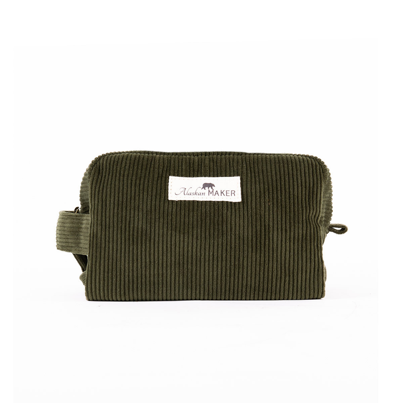 Trousse de toilette en velours Willow - Vert Forêt