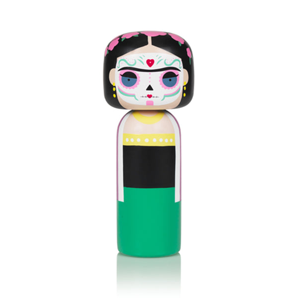 Figurine en bois Kokeshi Sketch.inc Frida - Dia de los muertos - 14.5 cm