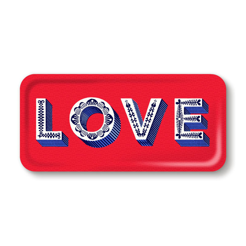 Plateau Love - 32 x 15 cm - Rouge